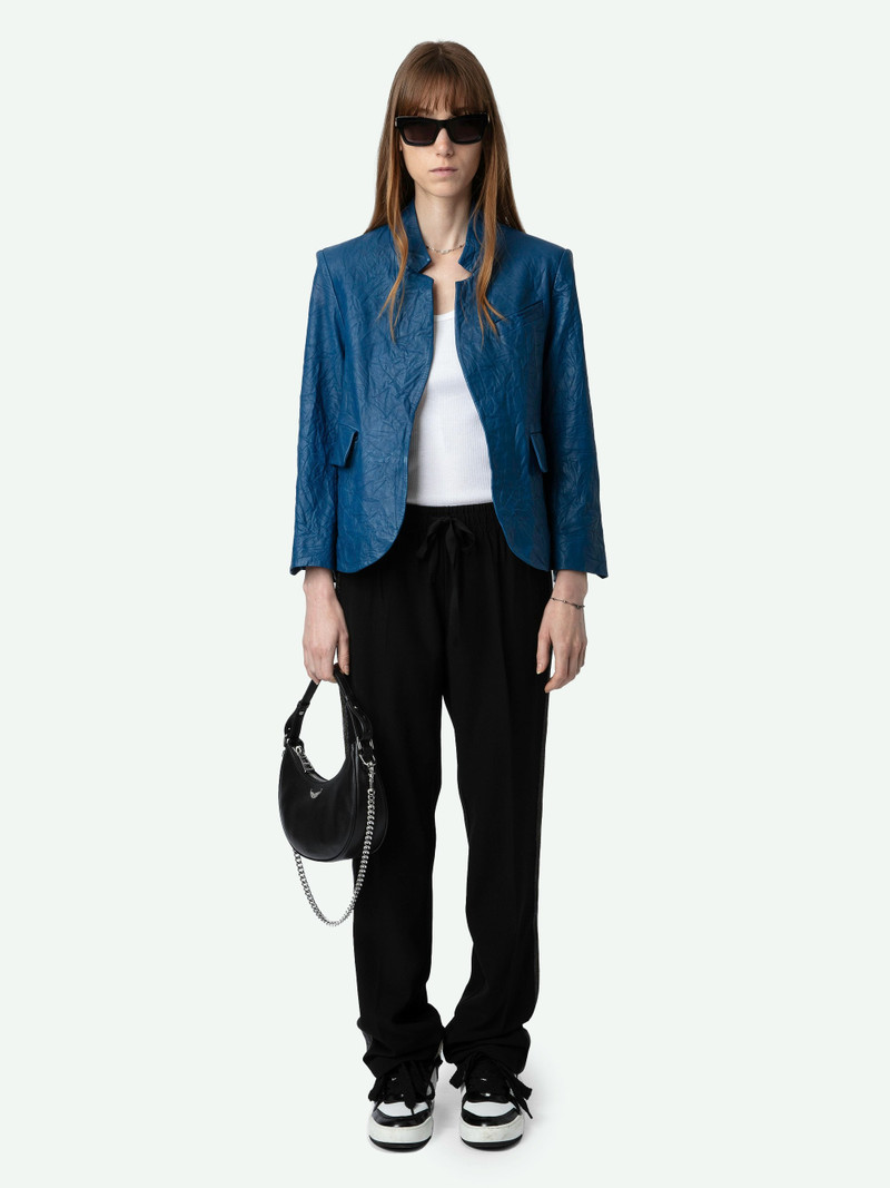 Zadig & Voltaire Verys Crinkled Leather Blazer outlook
