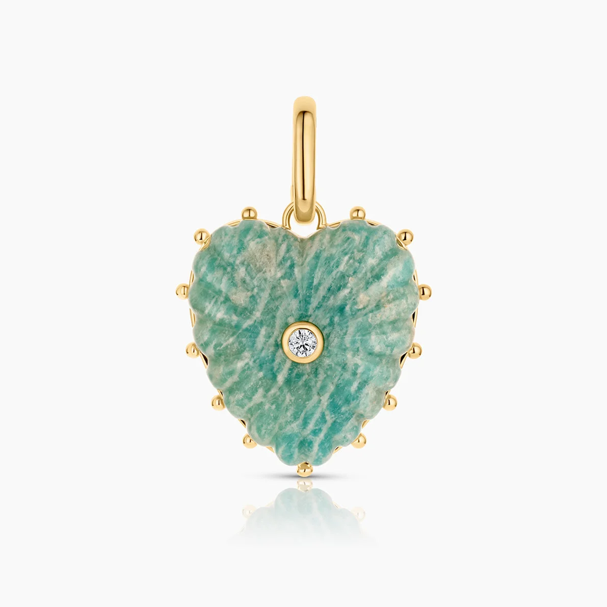 Malene Amazonite Heart Clip - 1