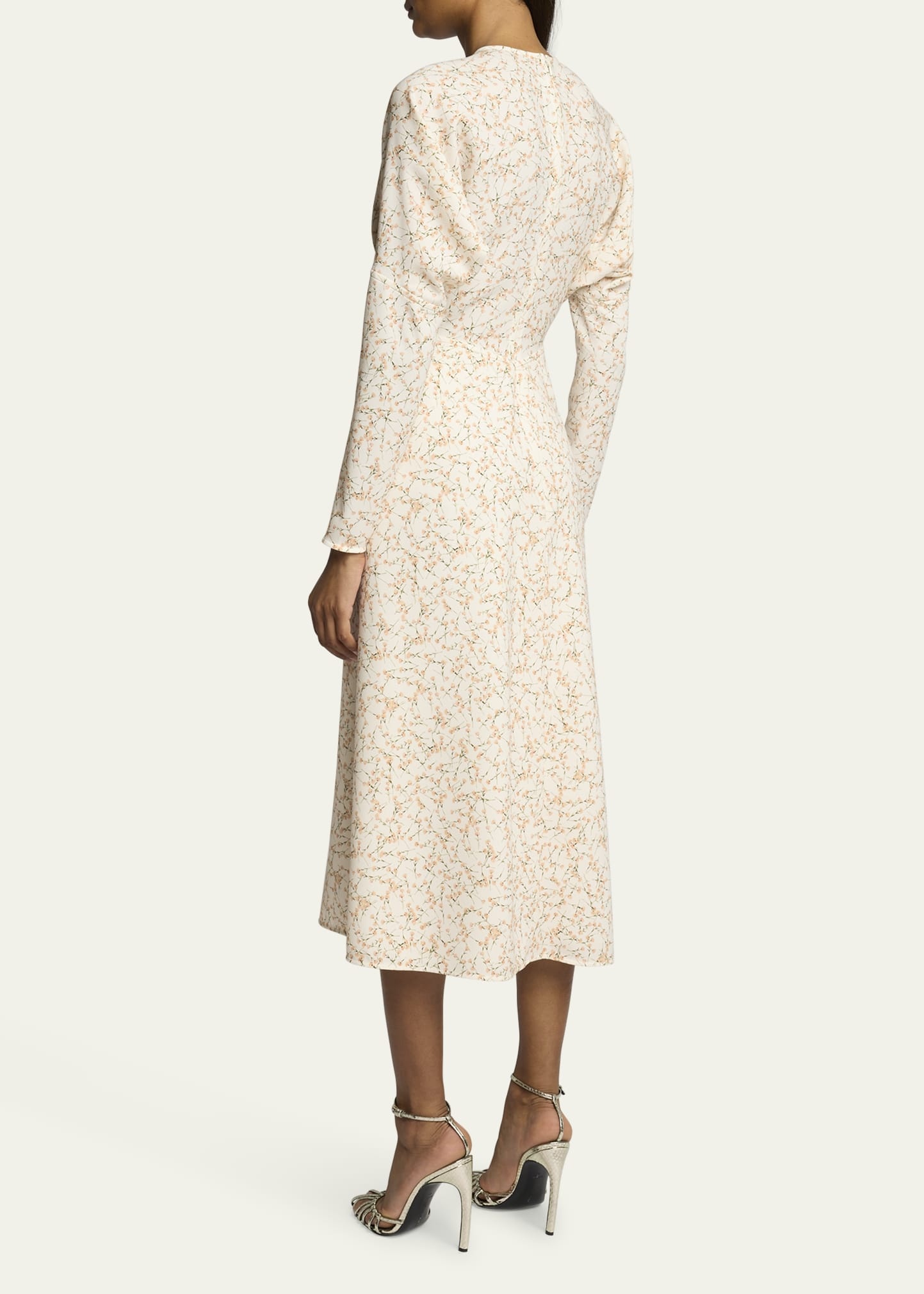 Printed Dolman-Sleeve Midi Dress - 3