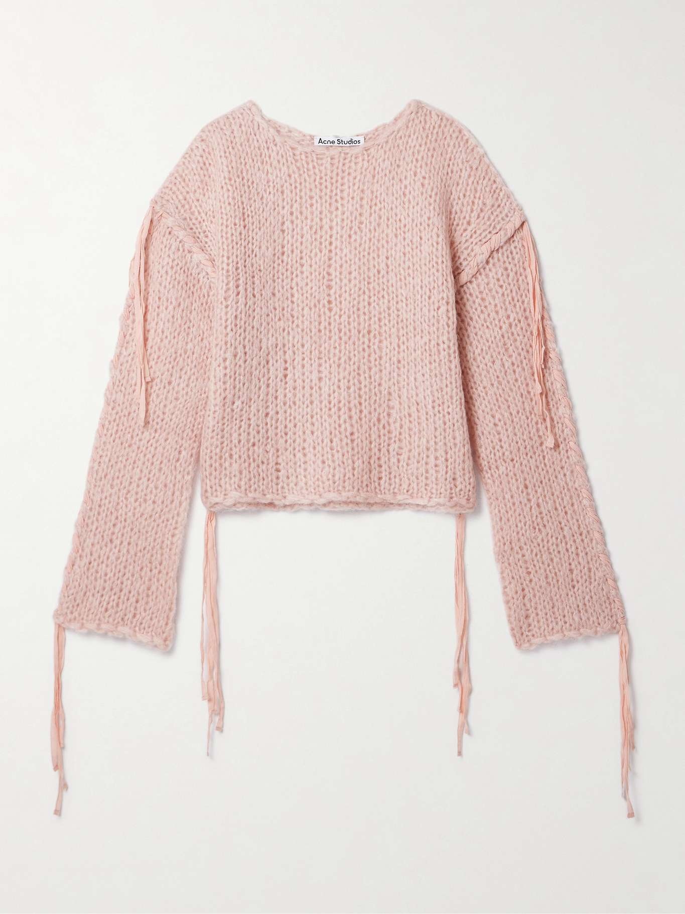 Cropped whipstitched knitted sweater - 1