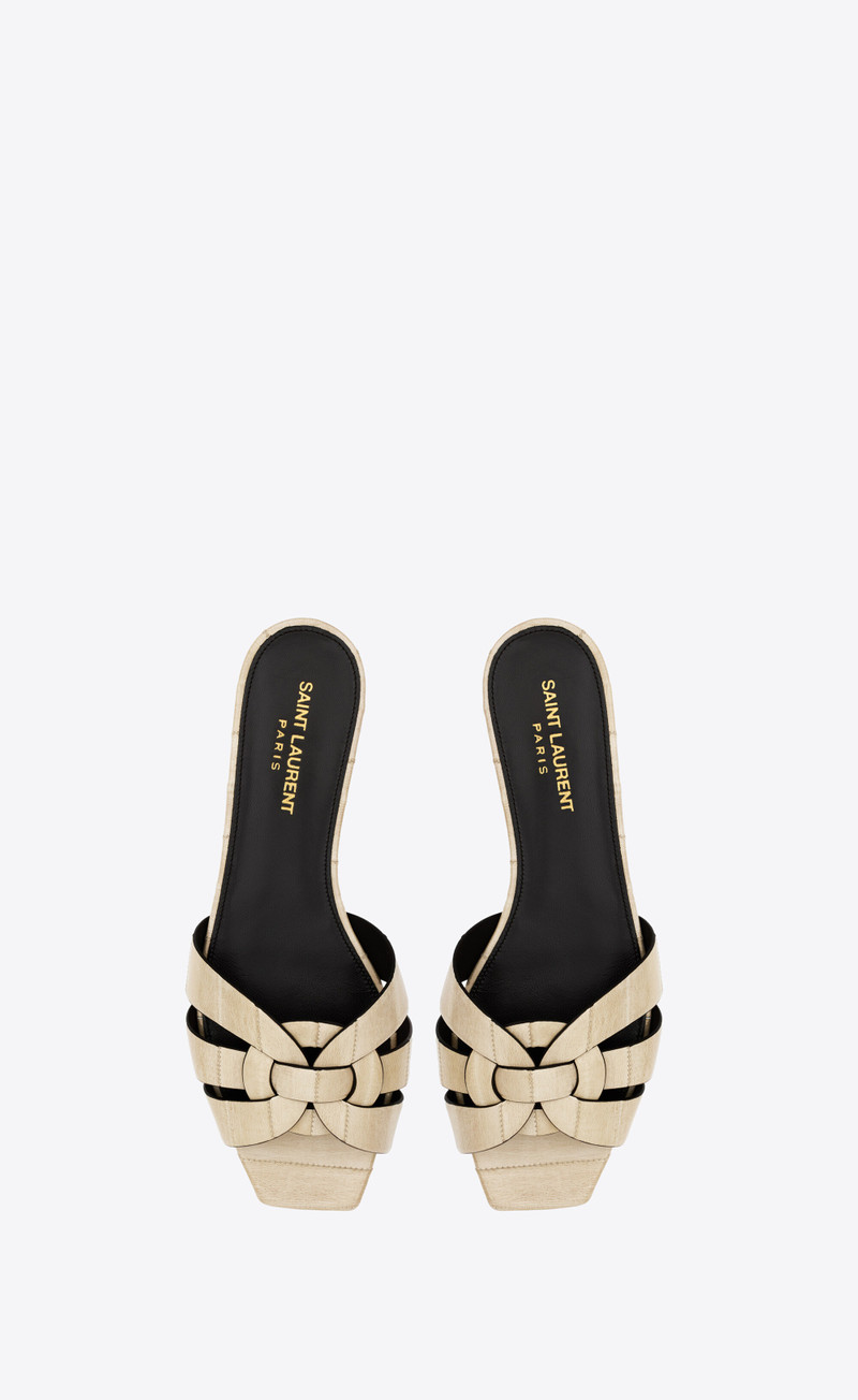 SAINT LAURENT tribute mules in eel outlook