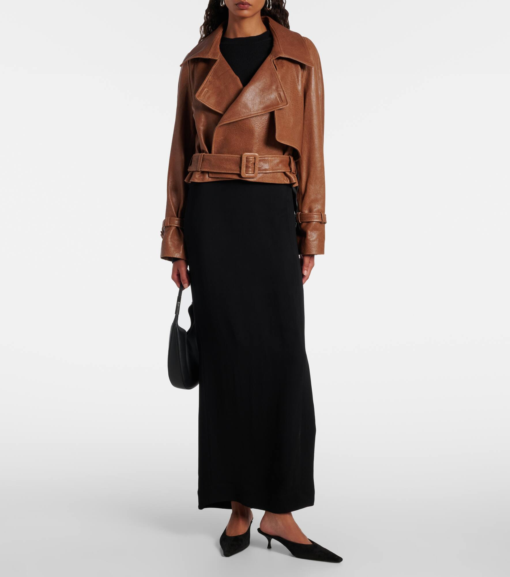 Hatti cropped leather biker jacket - 2