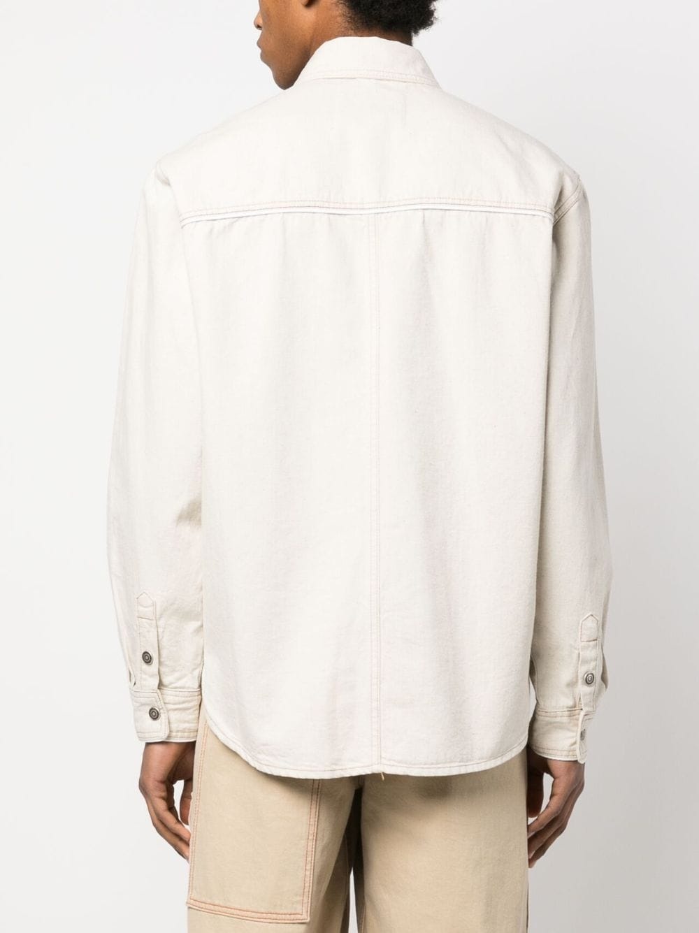 multiple-pockets shirt jacket - 4