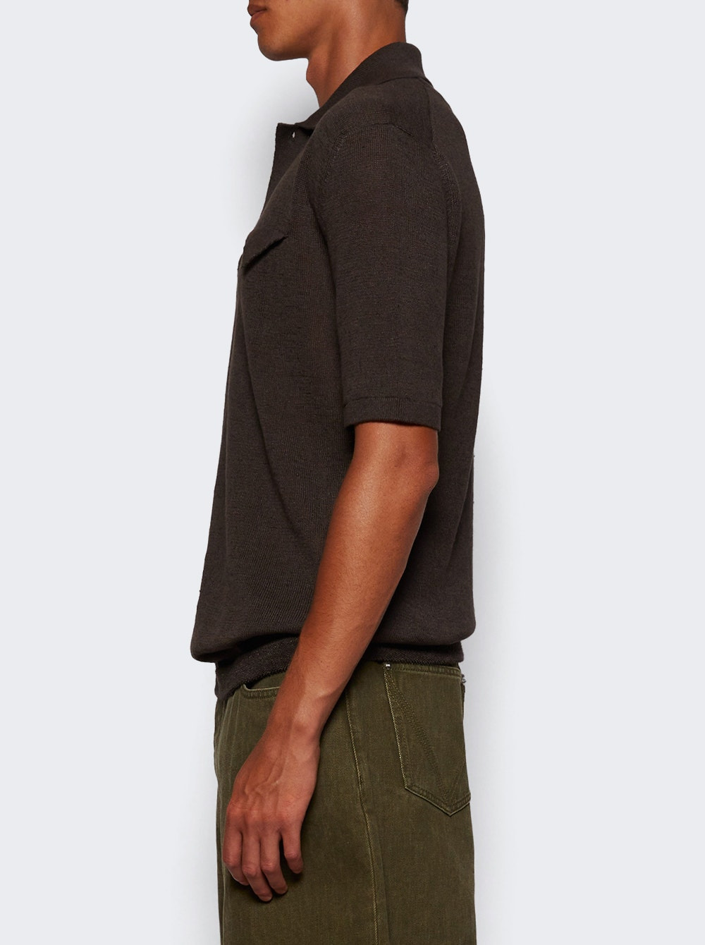 Polo Top Dark Brown Melange - 3