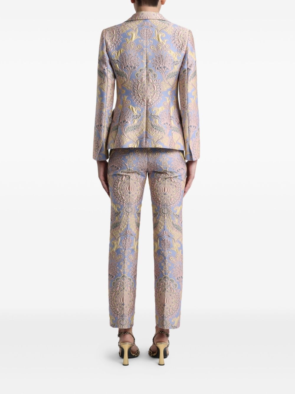 floral-jacquard blazer - 3