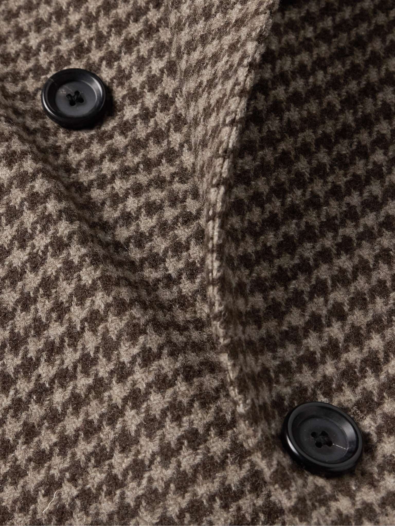Big Double-Breasted Houndstooth Wool Coat - 5