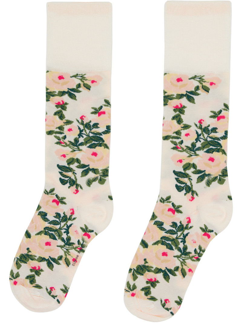 Simone Rocha Off-White Rose Bouquet Jacquard Socks outlook