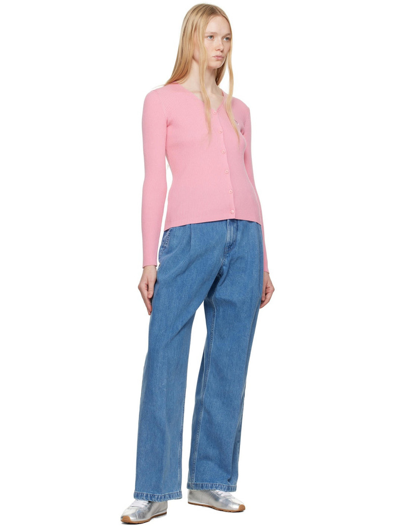 Maison Kitsuné Blue Pleated Denim Jeans outlook