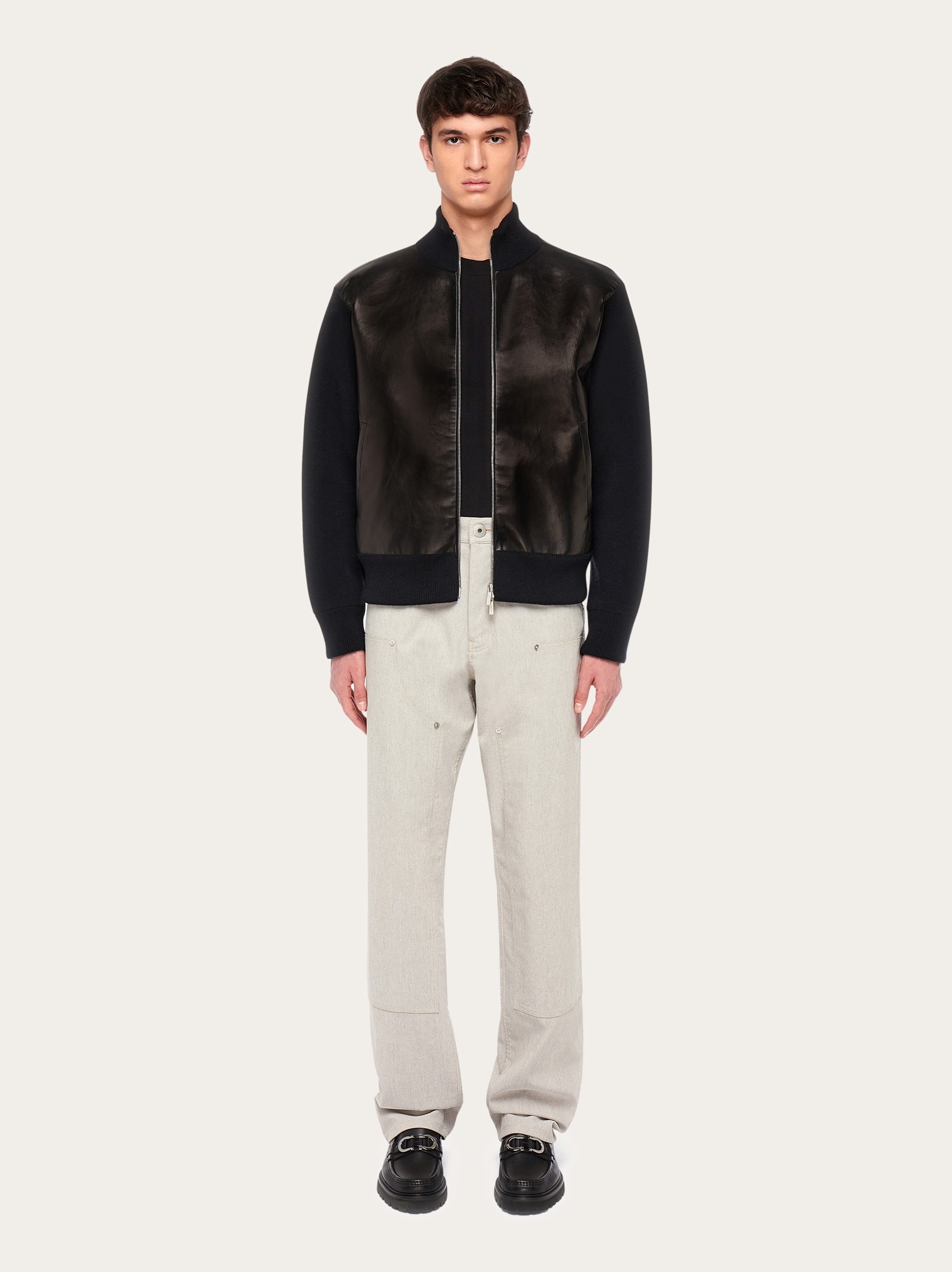Blouson with leather inserts - 7