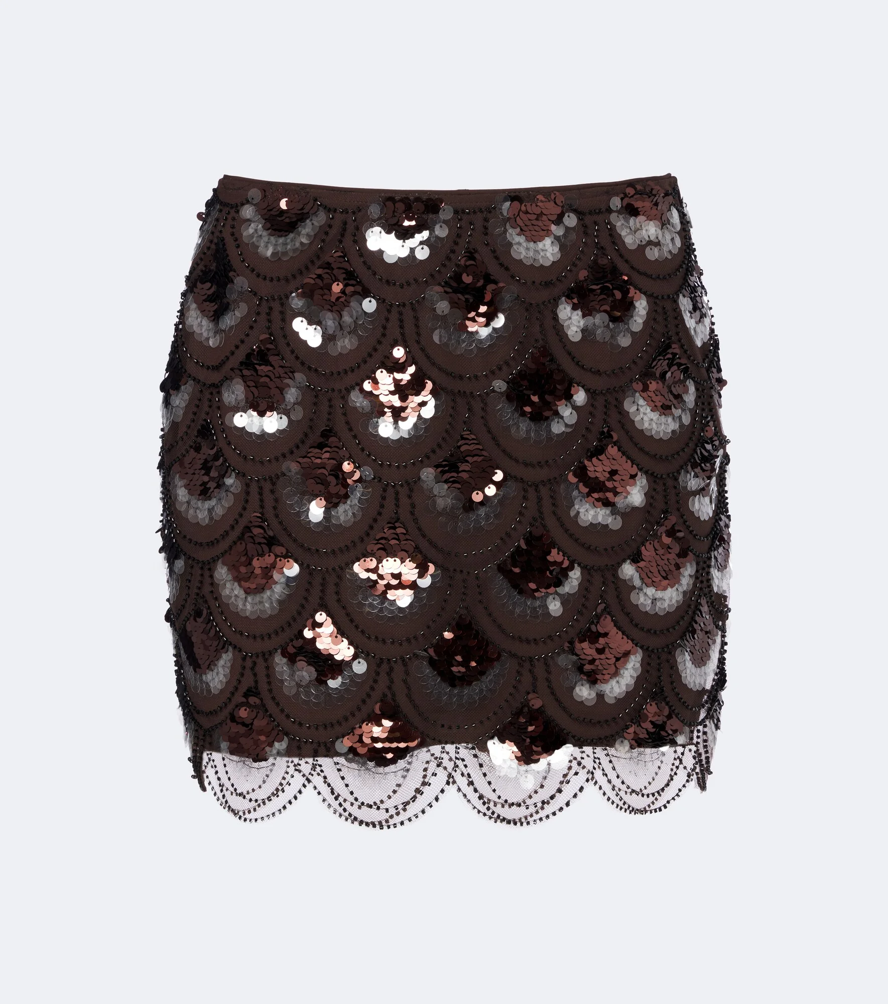 Beaded sequined miniskirt - 1