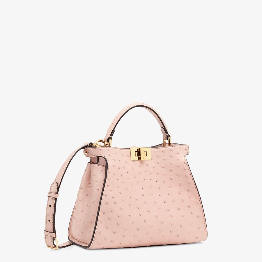 Pink ostrich leather bag - 2