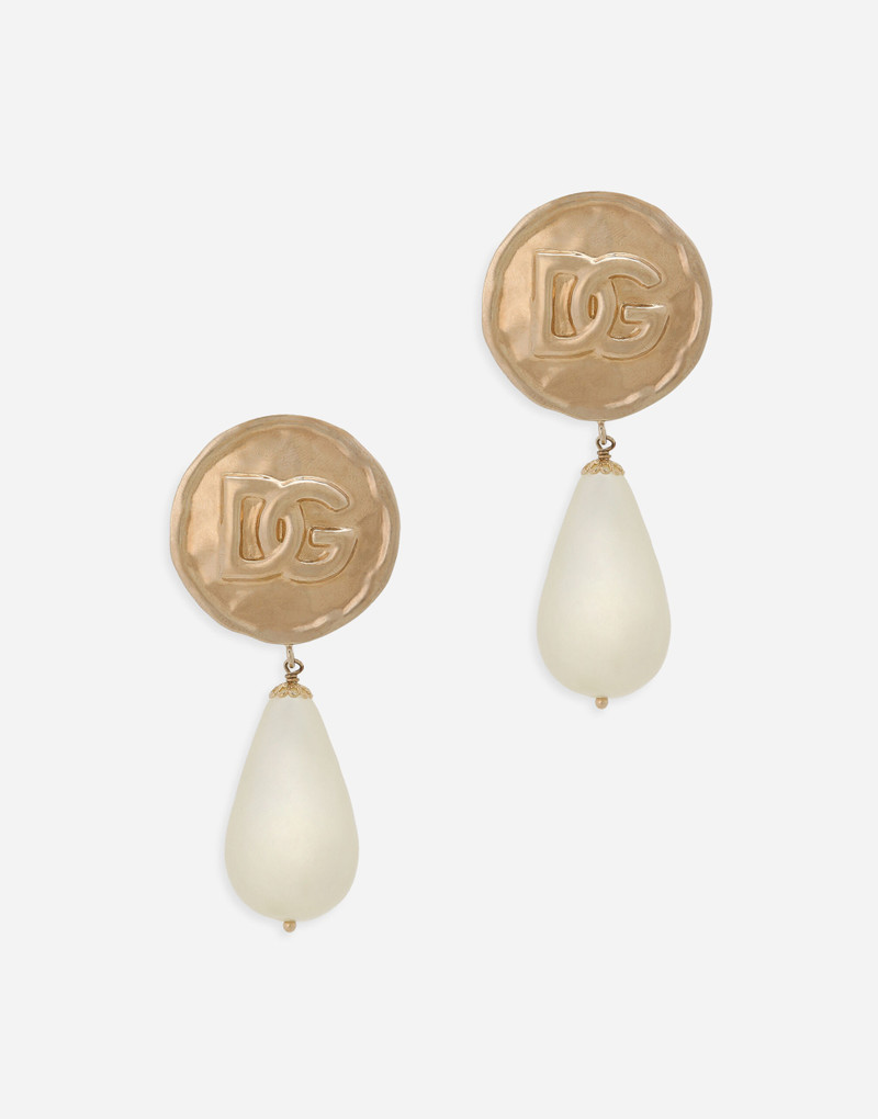 Earrings with DG logo and teardrop pendants - 1