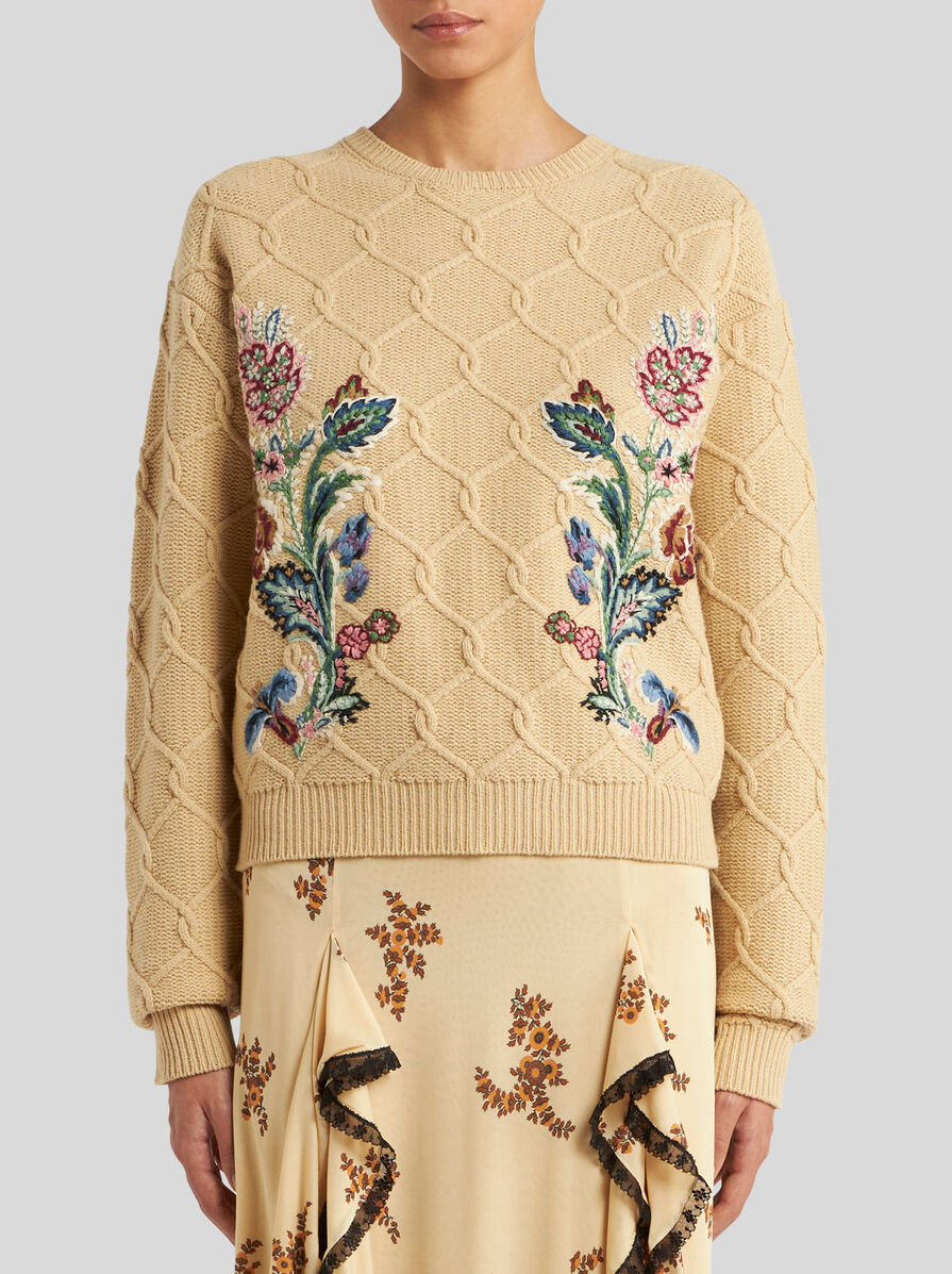 WOOL AND CASHMERE JUMPER WITH EMBROIDERY - 2