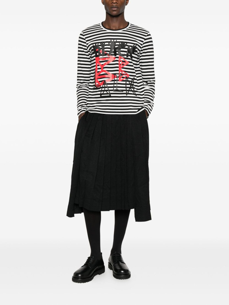 BLACK COMME des GARÇONS striped graphic-print T-shirt outlook