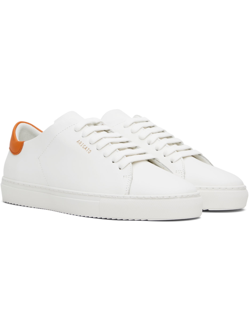 White & Orange Clean 90 Sneakers - 4