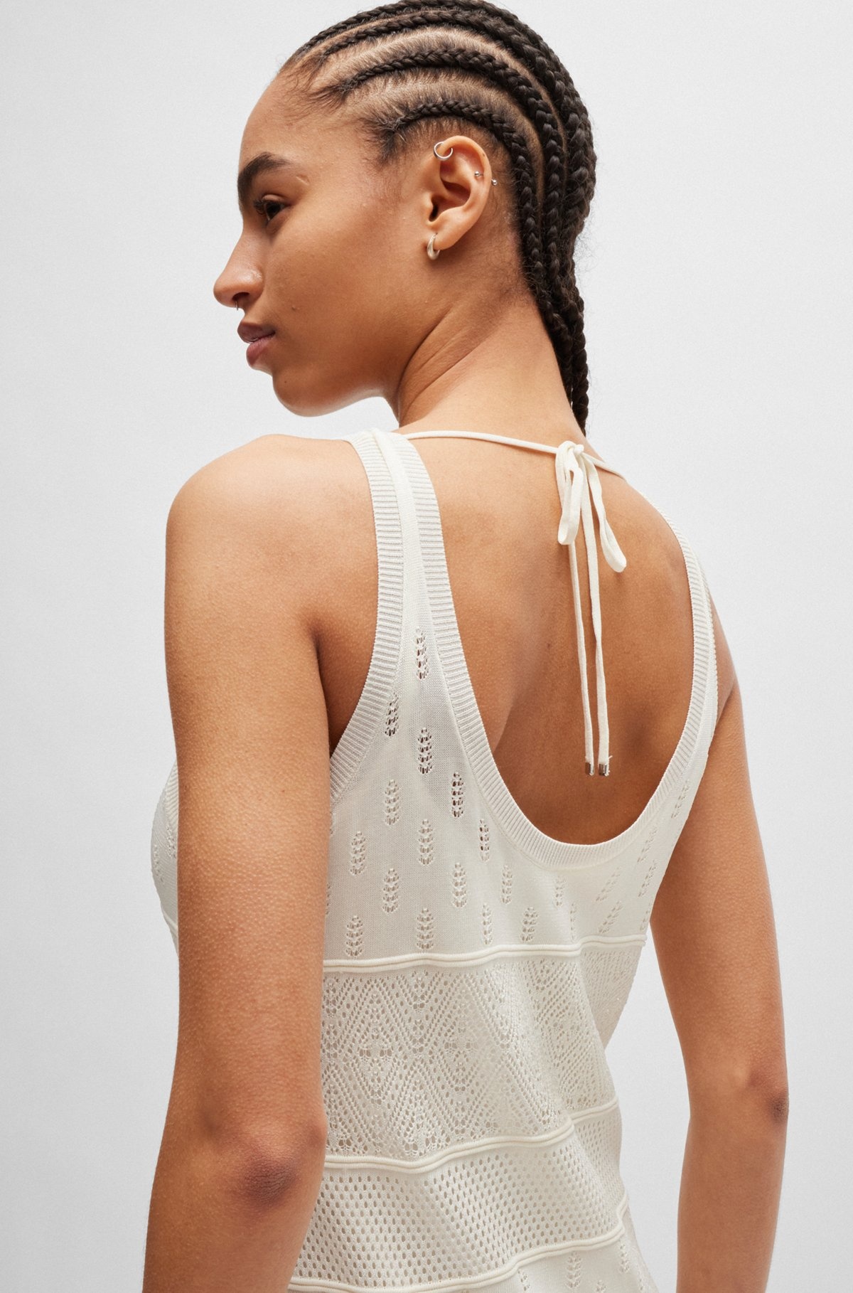 KNITTED DRESS IN MIDI LENGTH WITH MIXED STRUCTURES - 6