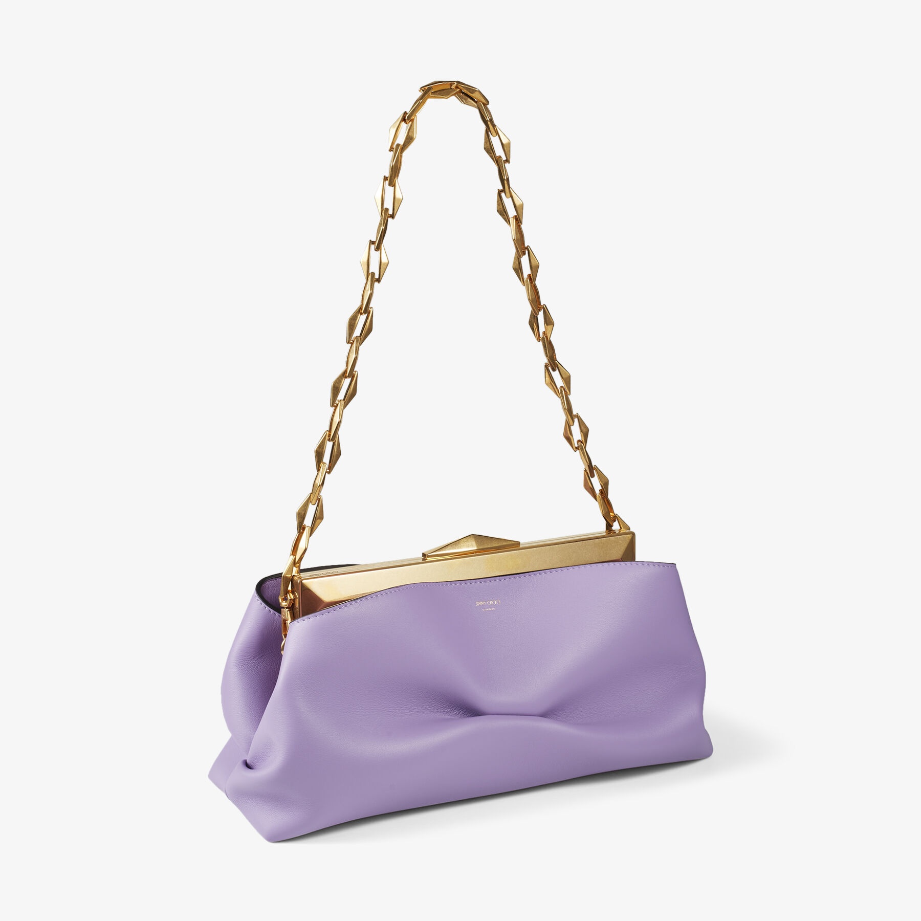 Diamond Frame Clutch
Wisteria Soft Calf Leather Clutch Bag with Chain Strap - 7