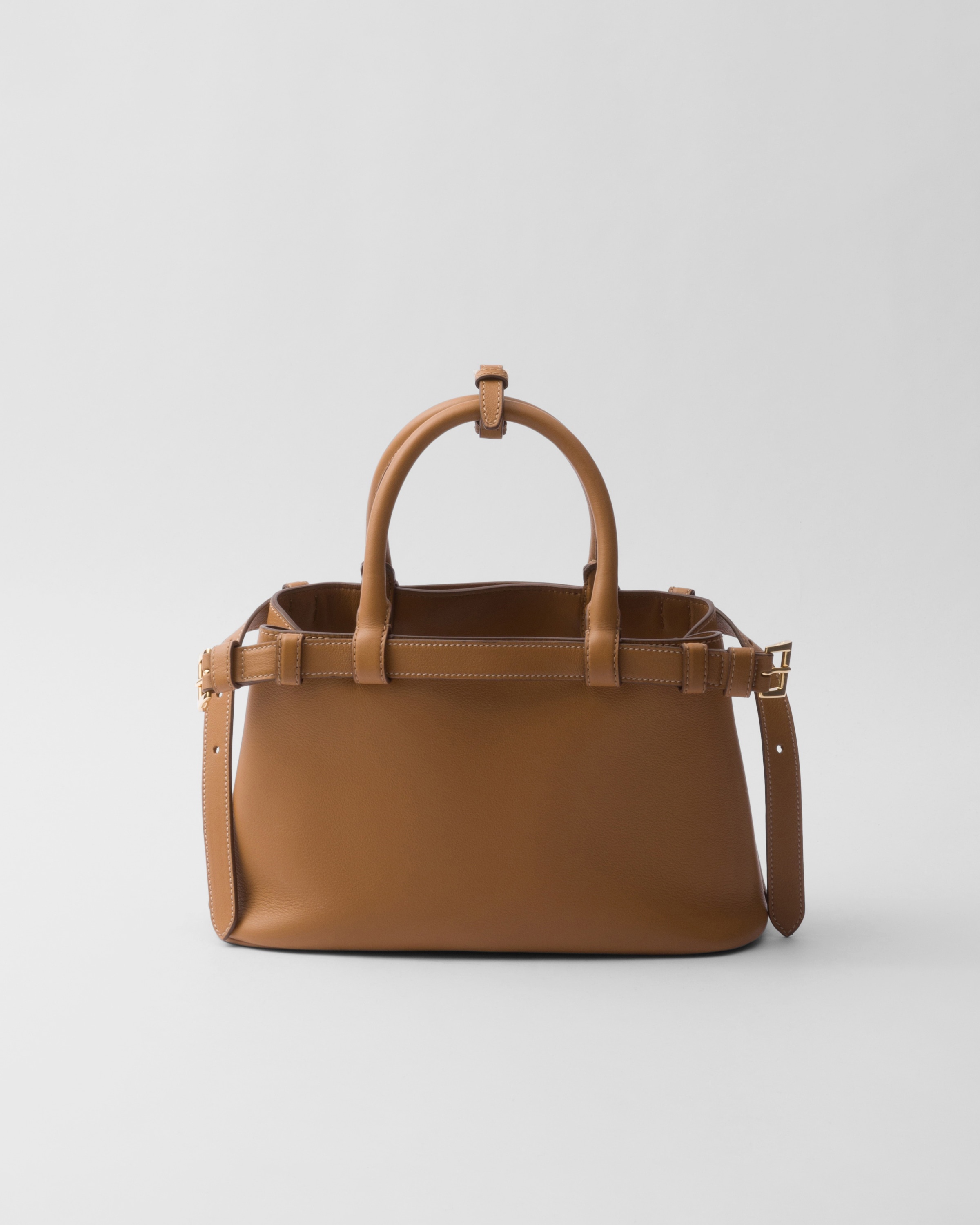 Prada Prada Buckle small leather handbag with double belt