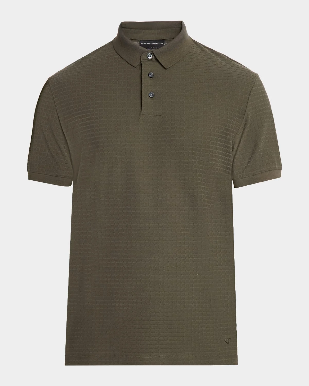 Men's Grid Check Jacquard Jersey Polo Shirt - 1