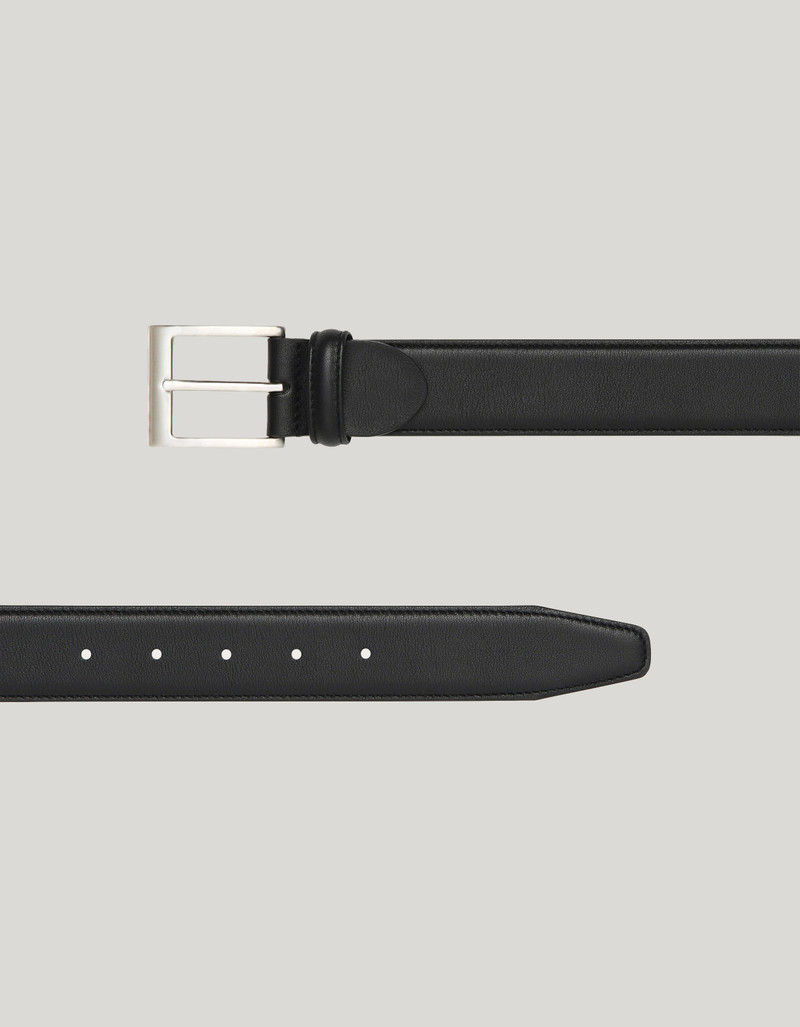BLACK CALFSKIN LEATHER BELT 4