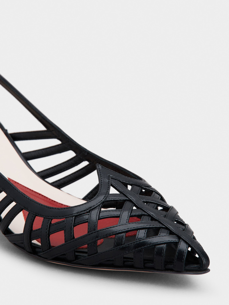 I Love Vivier Multistrap Slingback Pumps in Leather 3