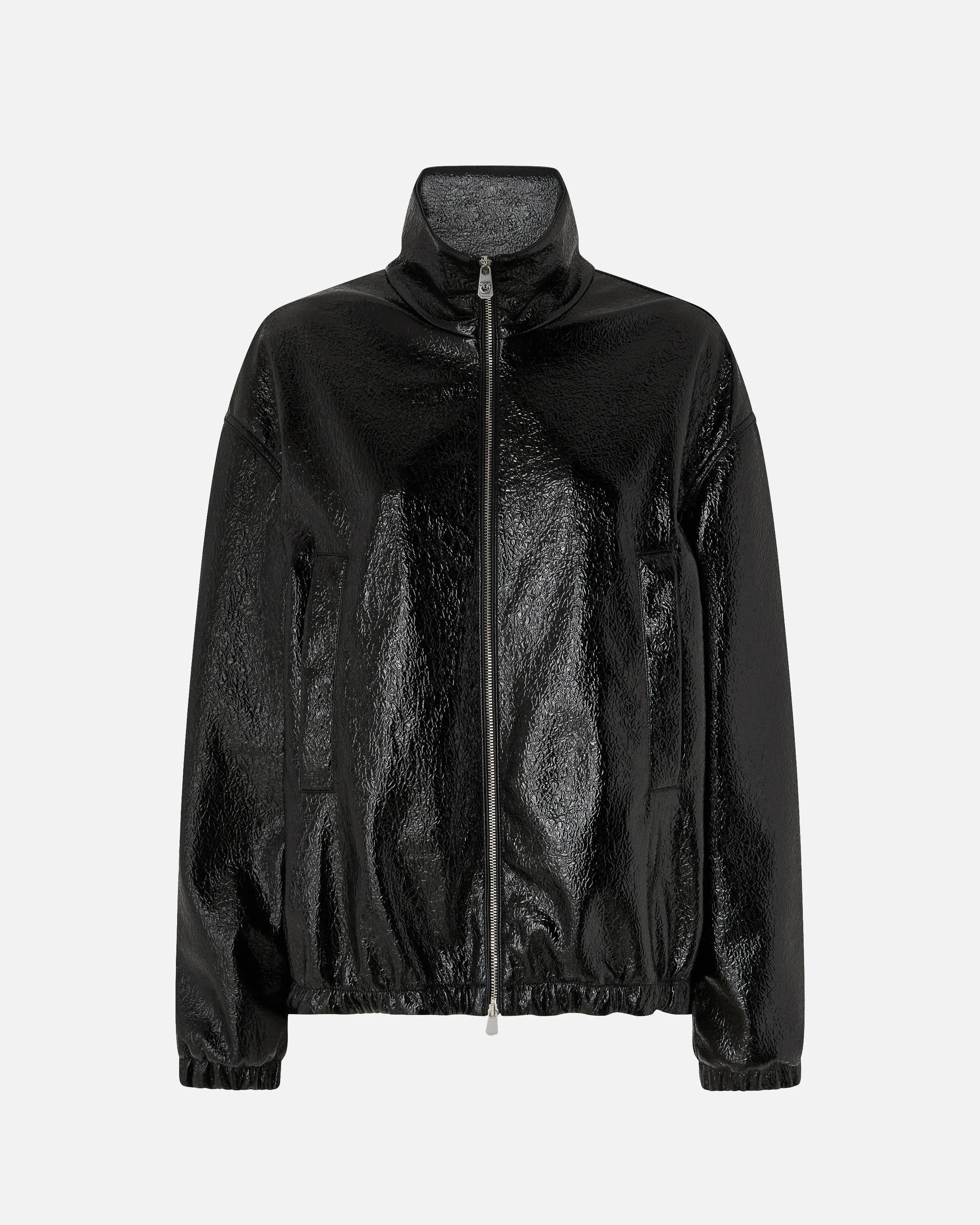 OVERSIZED PATENT-EFFECT BOMBER JACKET - 1