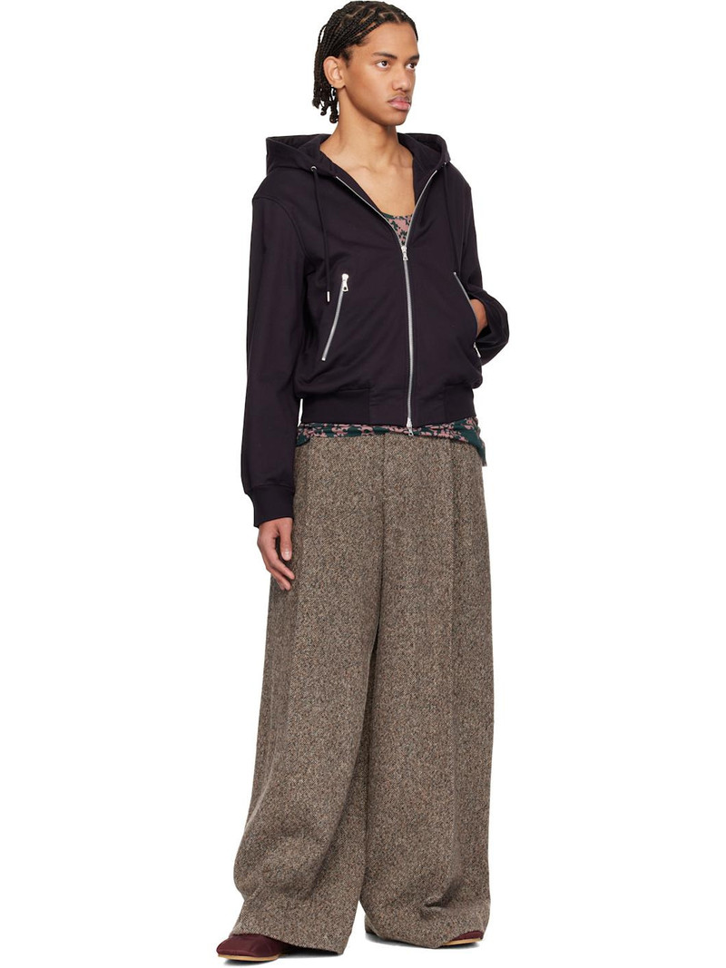 Dries Van Noten Navy Loose Zipped Hoodie outlook