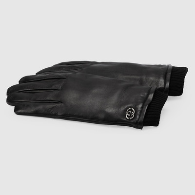 GUCCI Leather gloves with Interlocking G outlook
