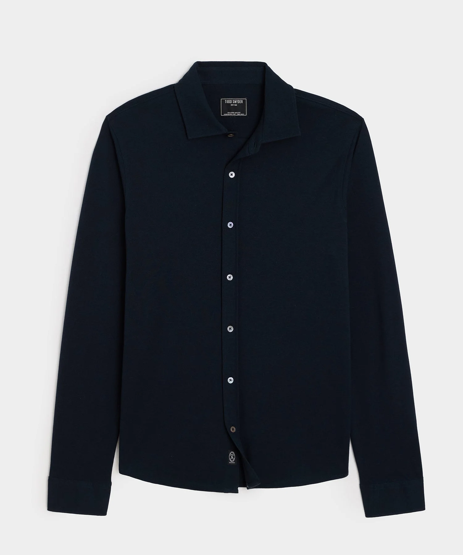 Cotton-Cashmere Pique Dress Shirt - 1