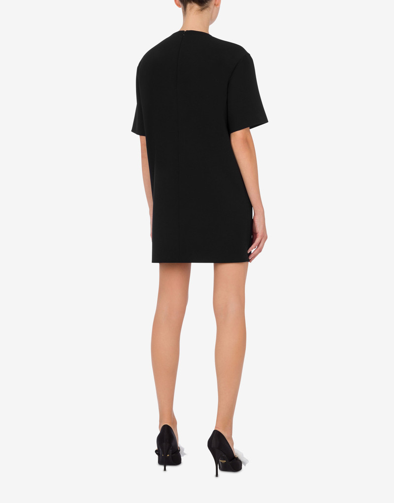 HEART EMBROIDERY STRETCH CRÊPE DRESS 3