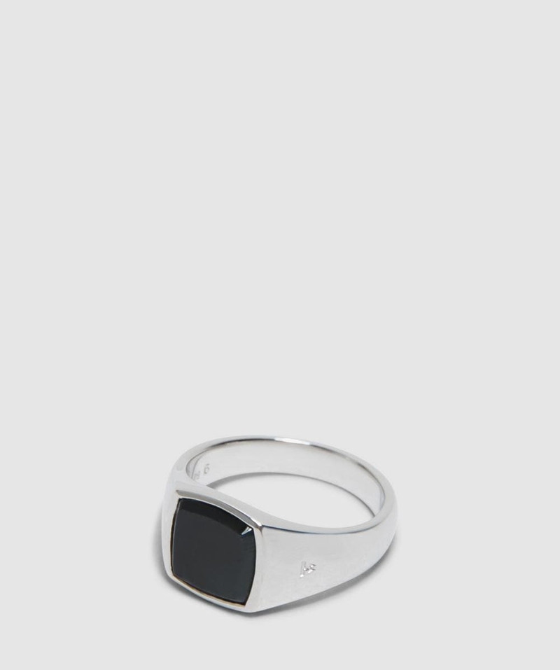 TOM WOOD Black larvikite kay ring outlook