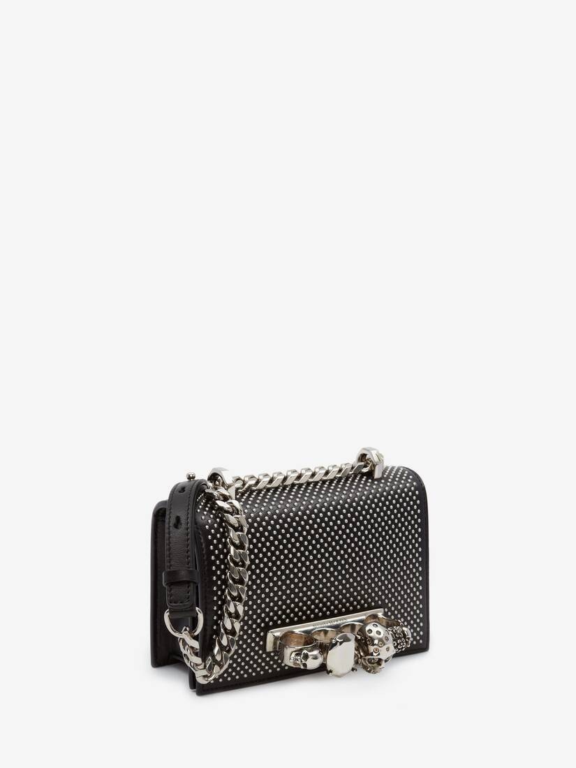 Mini Jewelled Satchel in Black - 2
