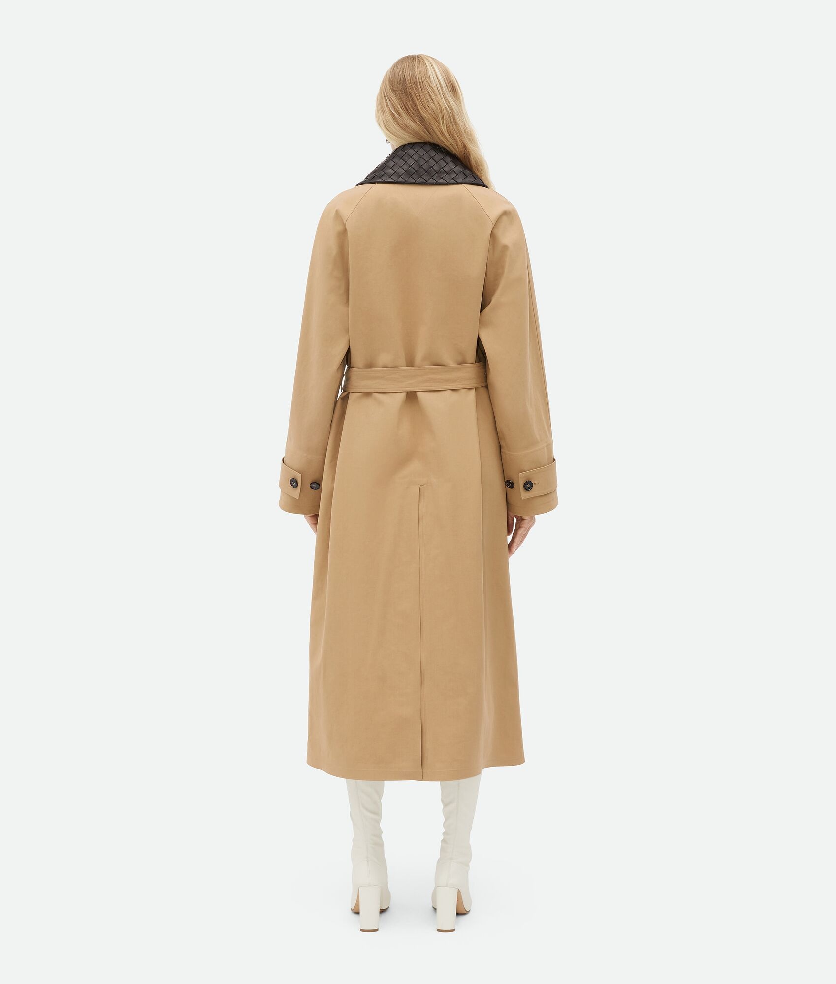 Cotton Trench With Intrecciato Collar - 3