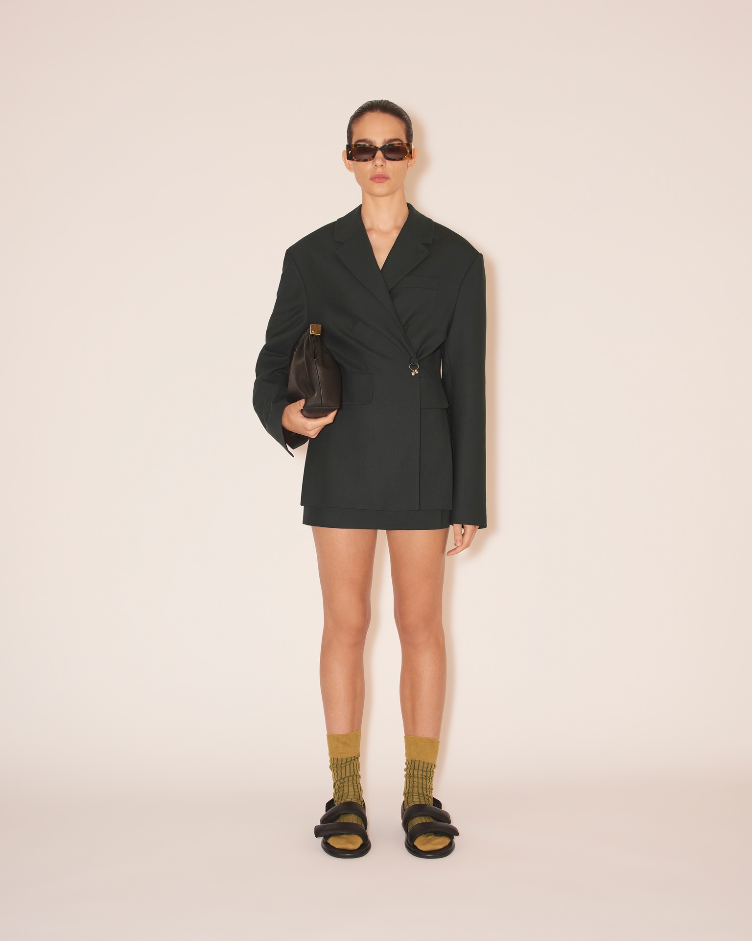 DANNI - Asymmetric blazer - Pine green - 4