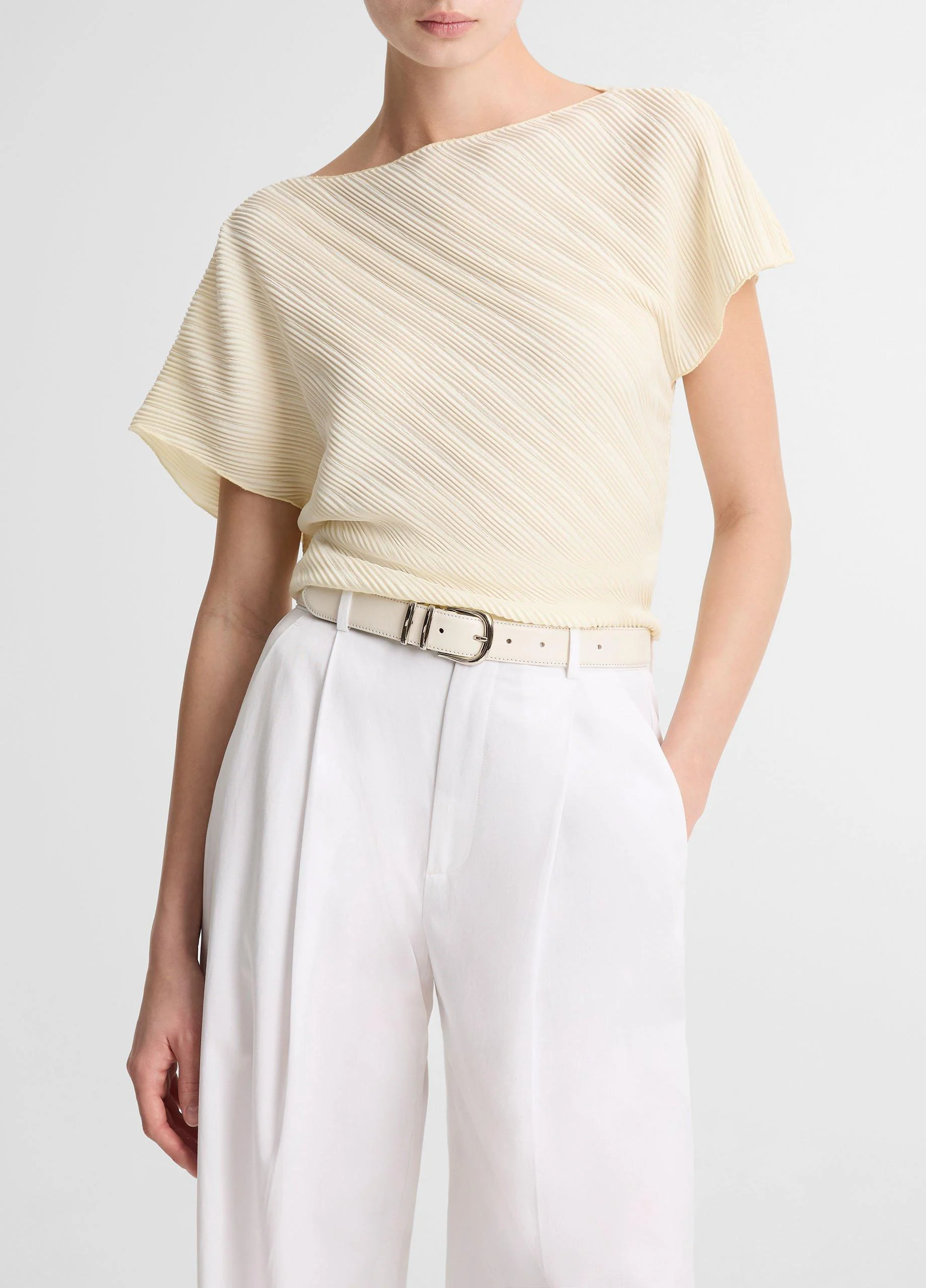 Diagonal Pleated Top - 1