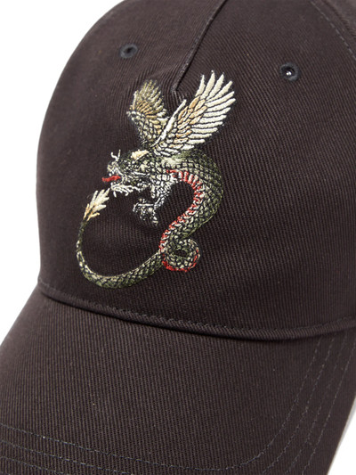 Alexander McQueen Embroidered-dragon baseball cap outlook