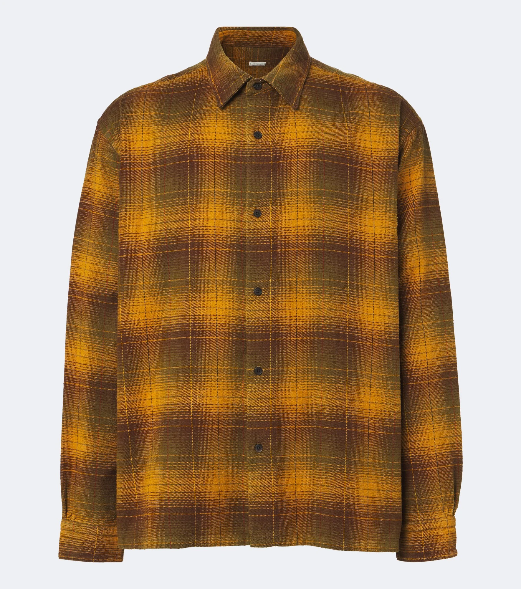 Checked cotton and silk twill shirt - 1