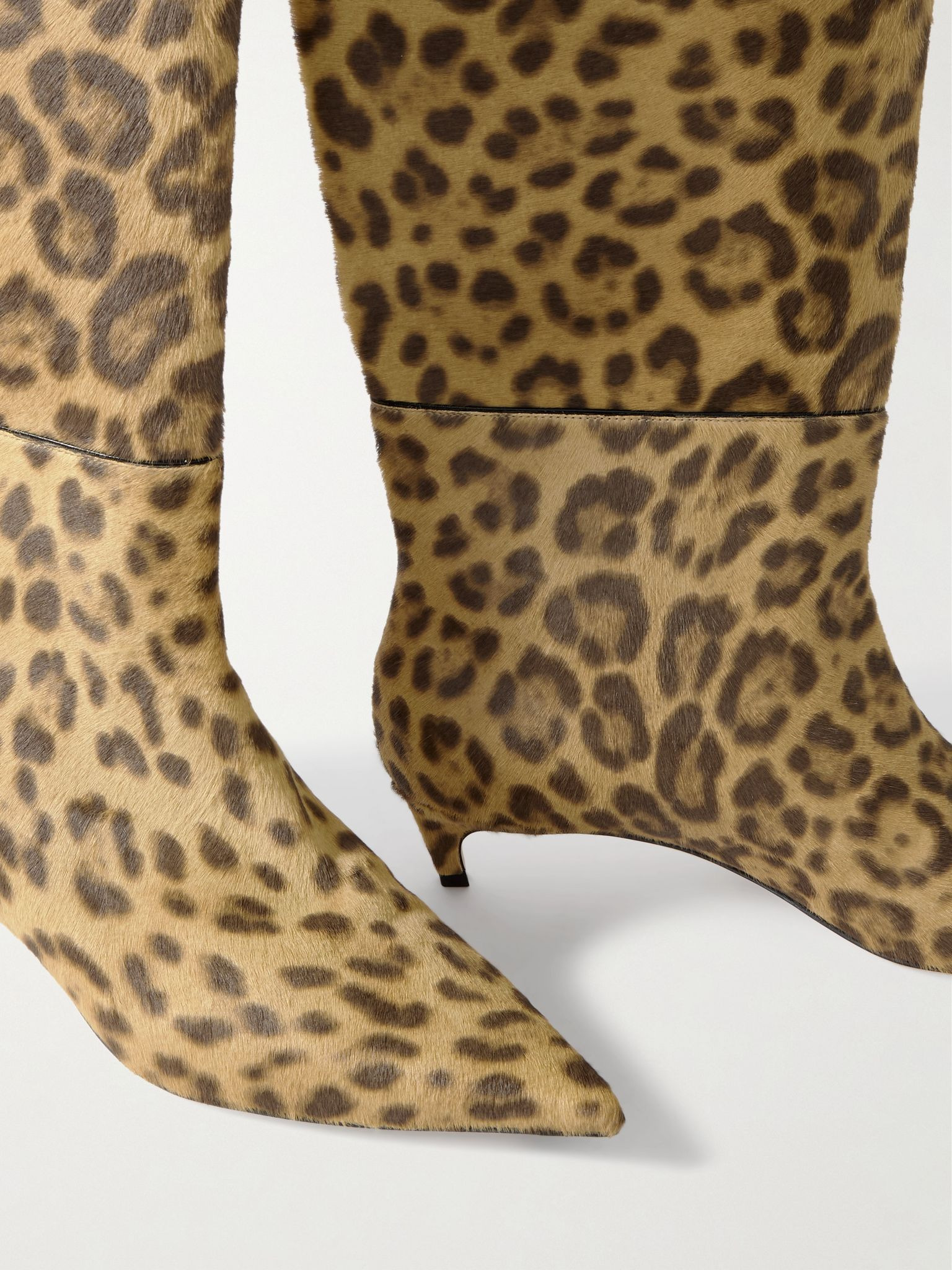 Maxima 35 leopard-print calf hair knee boots Leopard print - 4