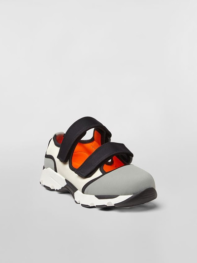 Marni GREY AND WHITE TECHNICAL FABRIC SNEAKERS WITH STRAP CLOSURES outlook