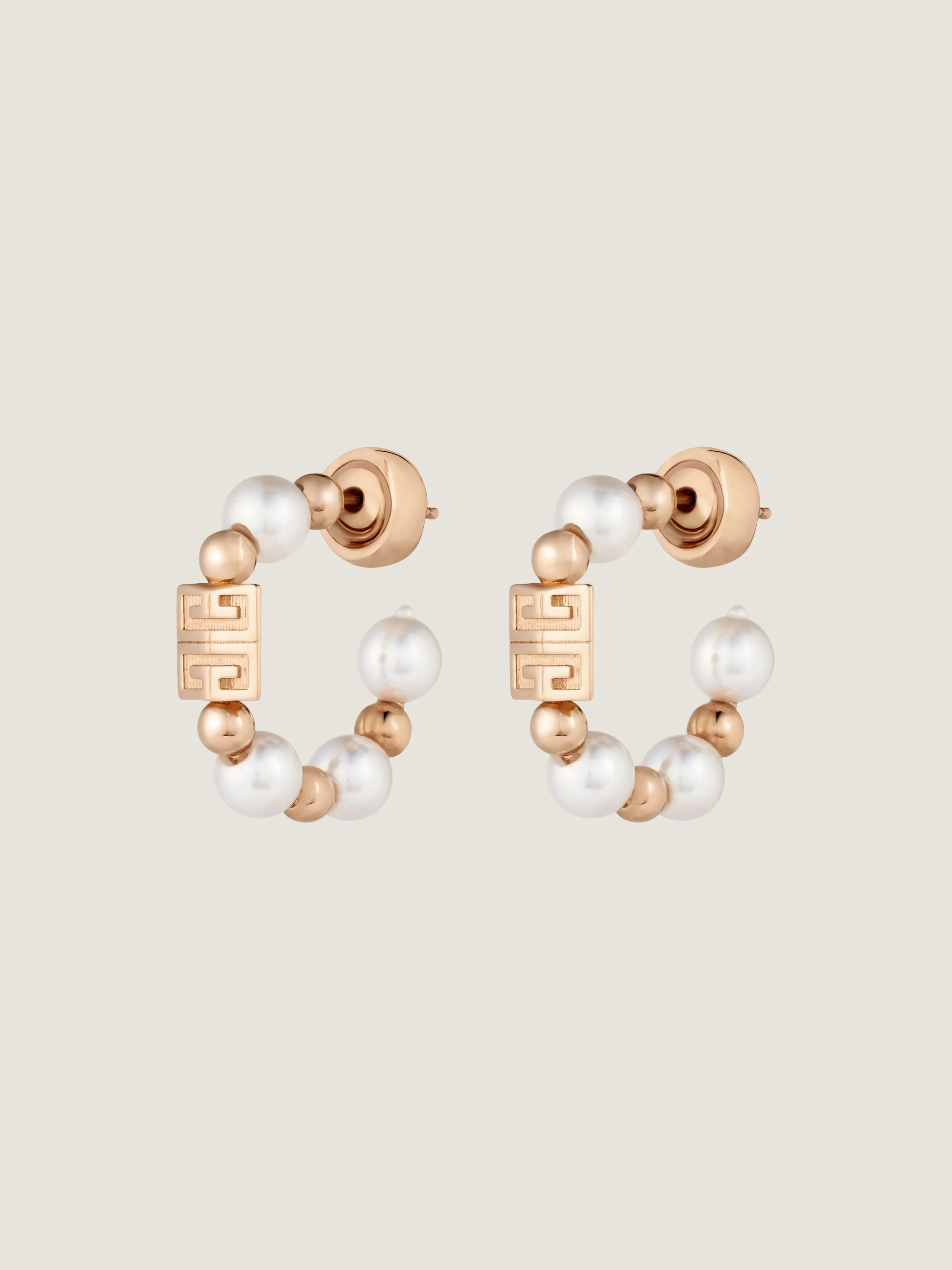 4G EARRINGS IN METAL WITH PEARLS - 1