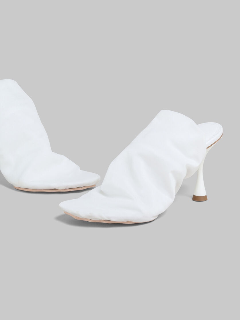 WHITE STRETCH-TULLE MOONLIGHT SANDAL - 5