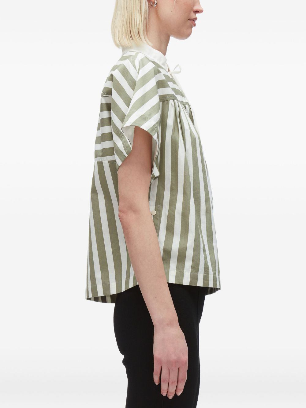 striped tie-neck top - 5