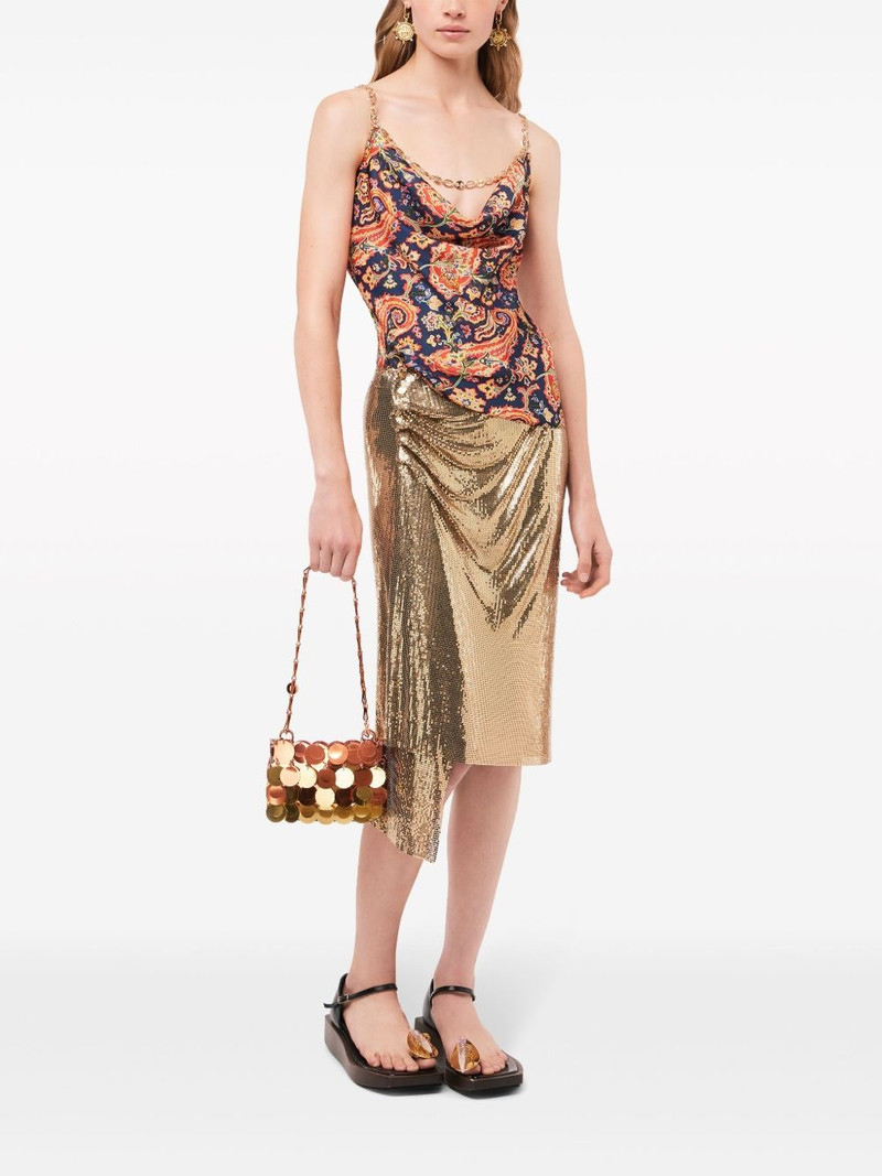 rabanne paisley-print chain-detail tank top outlook