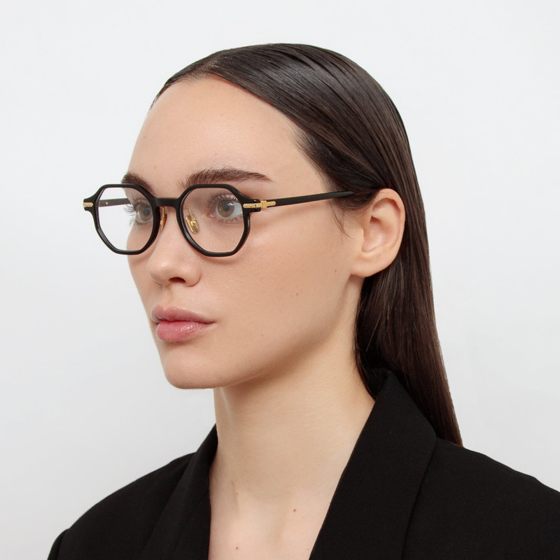LINDA FARROW AXIS ANGULAR OPTICAL FRAME IN BLACK (ASIAN FIT) outlook