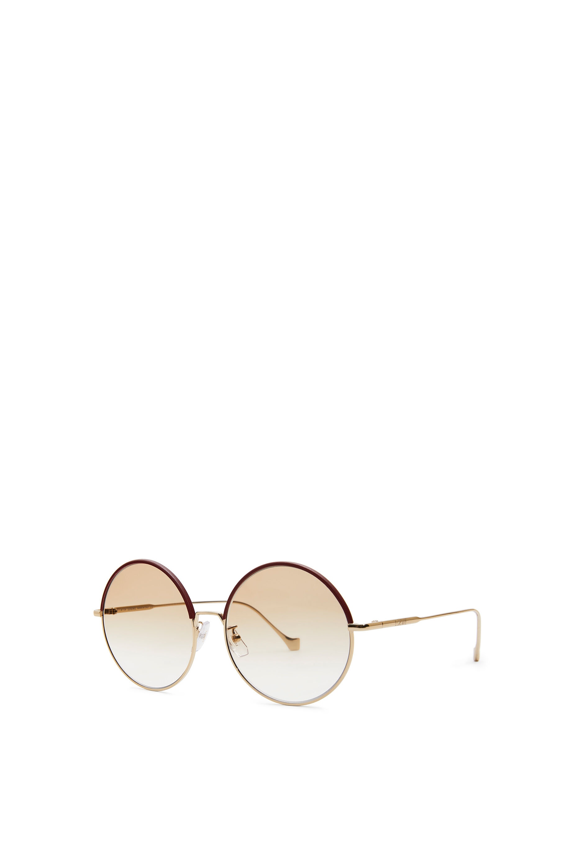 Round Sunglasses in metal and calfskin - 2