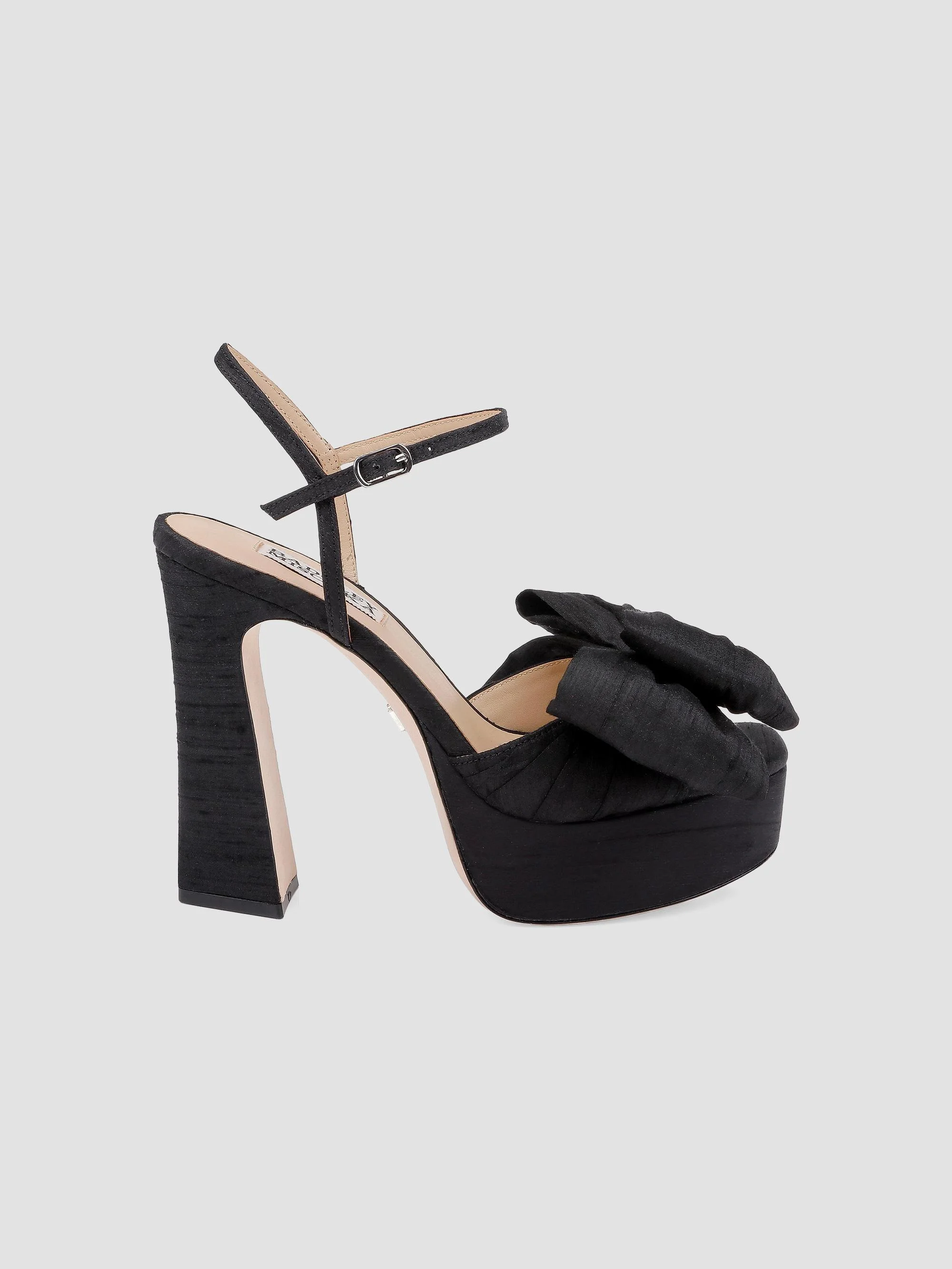 Women's Oliva 85MM Silk Bow Sandals - Black Silk - 1