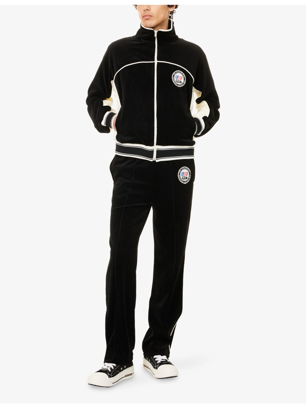 Lastman Embroidered-Patch Velvet Track Jacket - 2