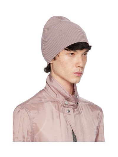 Rick Owens Pink Ribbed Beanie outlook