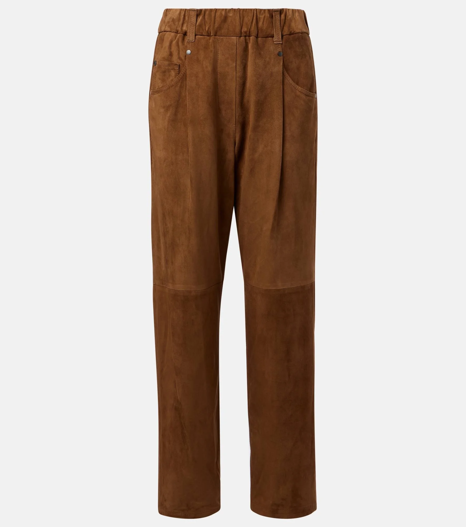 Suede straight pants - 1