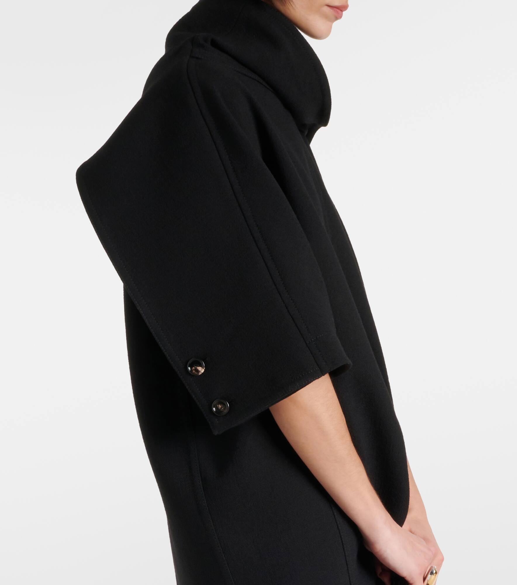 Draped virgin wool crêpe top - 5